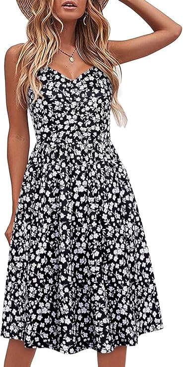 Cotton summer dress with straps in vibrant teal