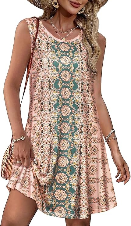 Turquoise boho cotton dress for music festivals