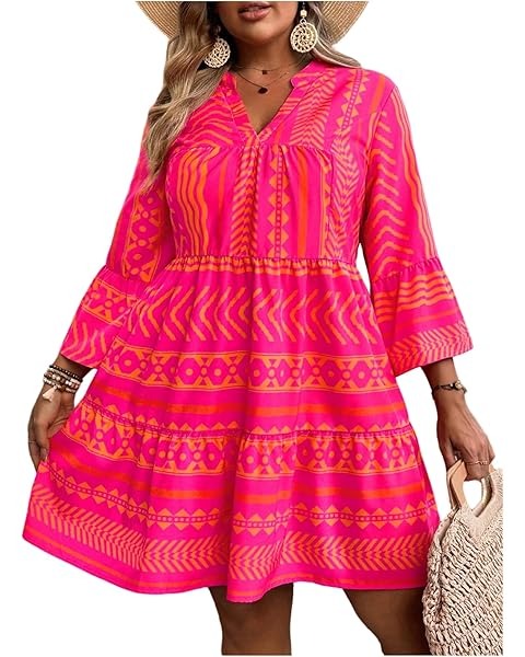 Pink loose fit cotton dress for lounging at home