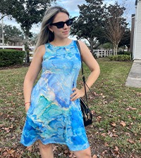 sky floral vintage cotton sundress for picnics